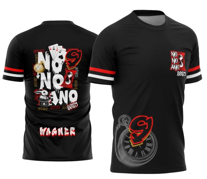 Arte Camisa Formandos 9º Ano Tema Coelho e Cartas Modelo 3