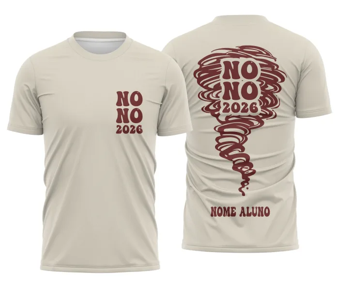 Camiseta unissex preta com logo no peito e estampa grande nas costas do Nono Ano Furacão, ideal para quem busca estilo e representatividade escolar.