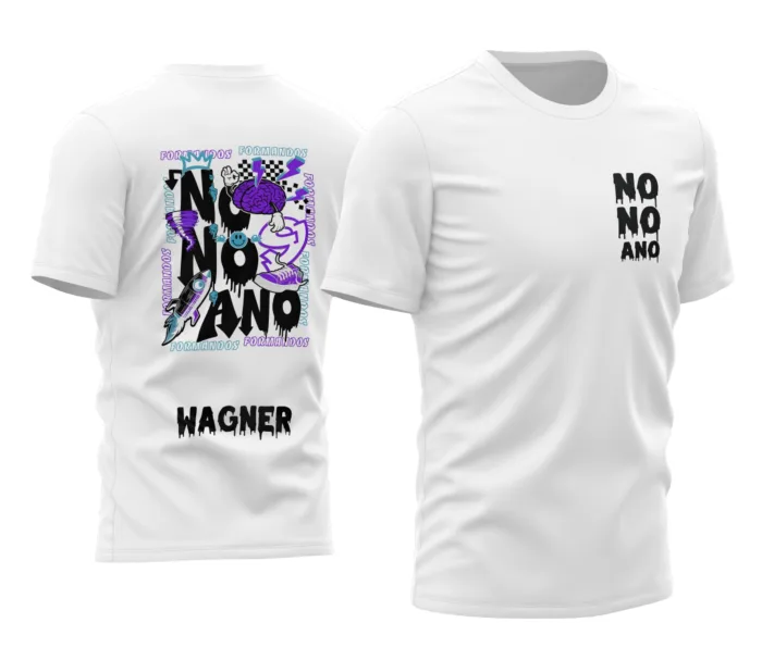 Arte Camisa Nono Ano 2026 Foguete Branca Unissex