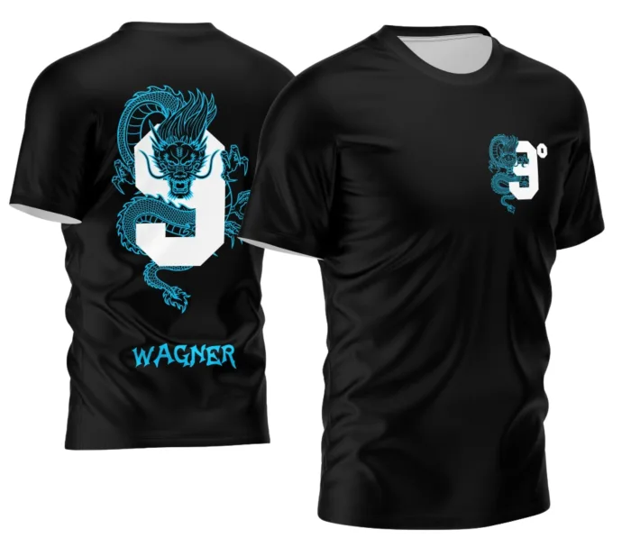 Arte Camisa Nono Ano 2026 Dragão Modelo 8 Unissex Preta