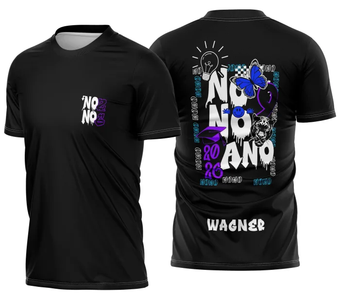 Arte Camisa Nono Ano Pantera e Borboleta