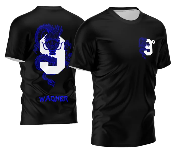 Arte Camisa Nono Ano 2026 Dragão Modelo 9 Unissex Preta