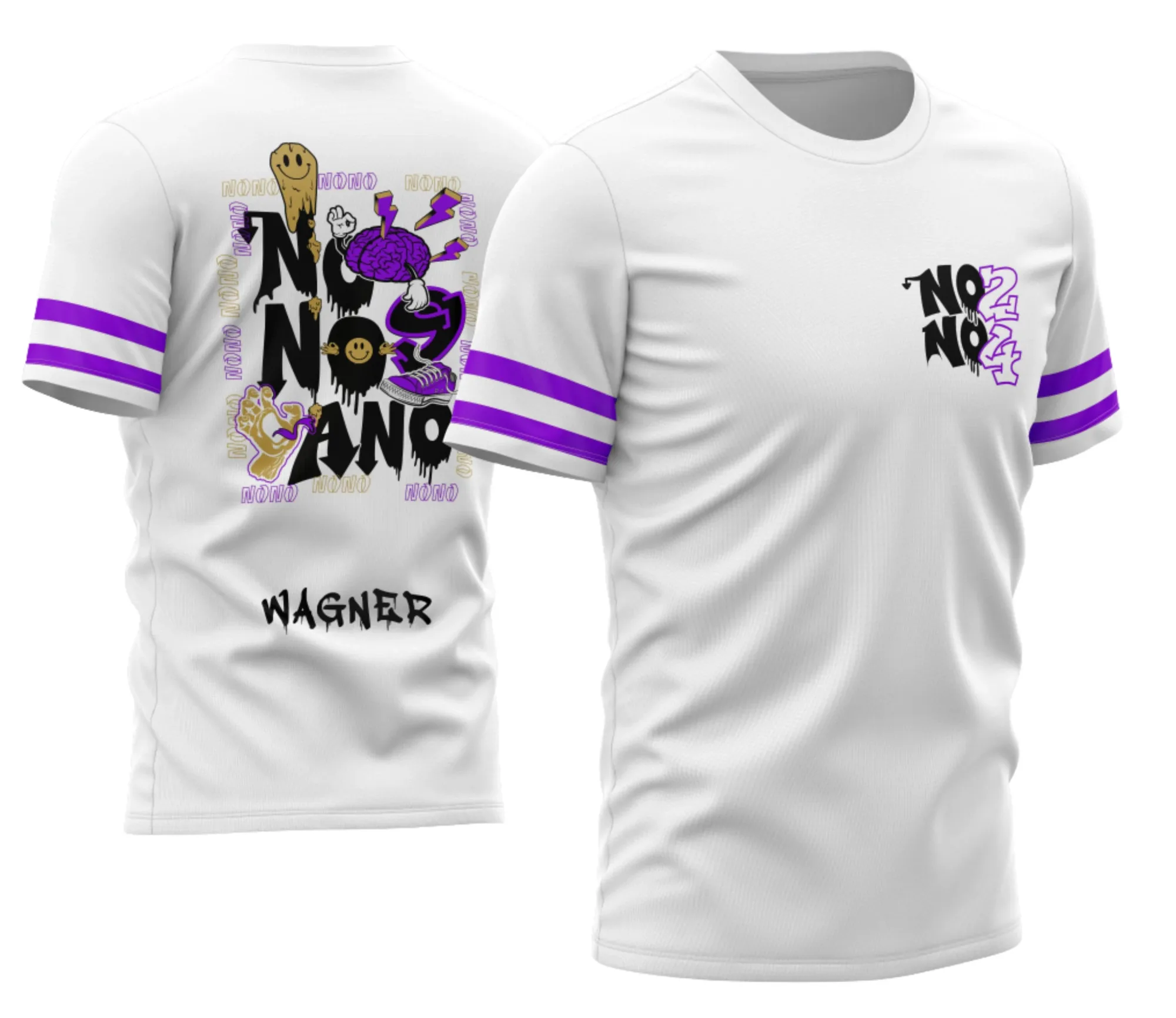 Camiseta unissex branca com logo no peito e estampa grande nas costas com tema Nono Ano 2026 Derretendo, apresentando design moderno e descontraído ideal para jovens e estudantes.