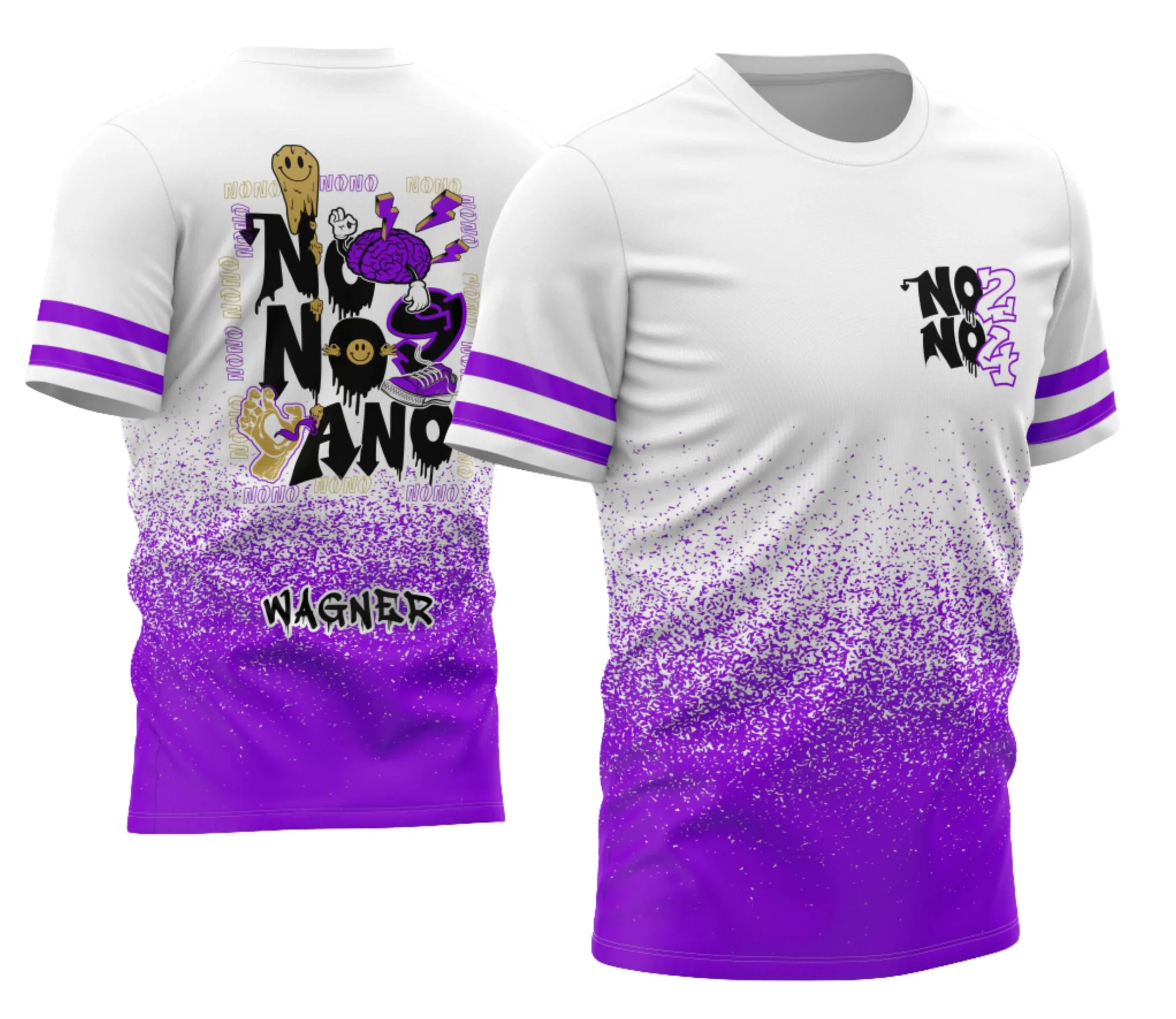 Camiseta unissex branca com logo no peito e estampa grande nas costas mostrando o tema Nono Ano 2026 Derretendo, moderna e estilosa para jovens estudantes.