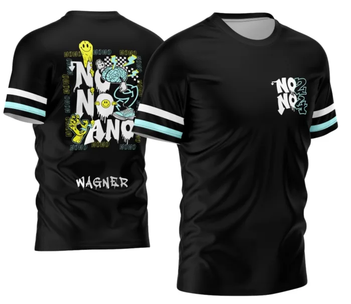 Arte Camisa Nono Ano 2026 Derretendo Azul Unissex