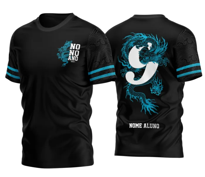 Arte Camiseta Nono Ano Dragão Azul 2026 Estilo Exclusivo