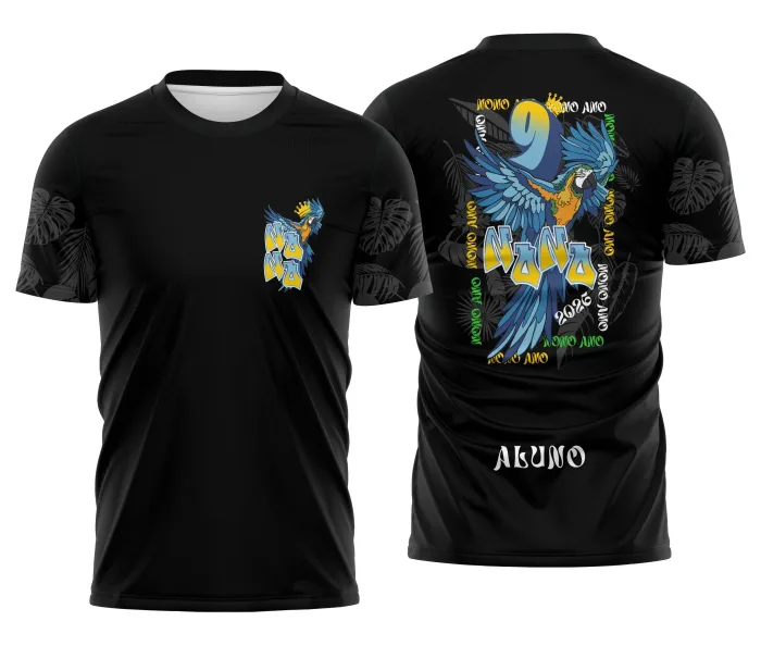 Arte Camisa Nono Ano Arara Azul modelo 2