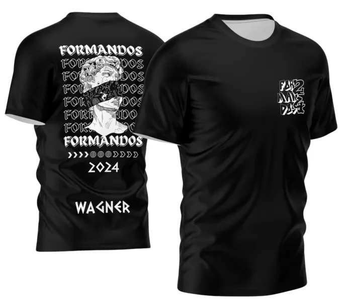 Arte Camisa Formandos 2026 Estátua para Turma
