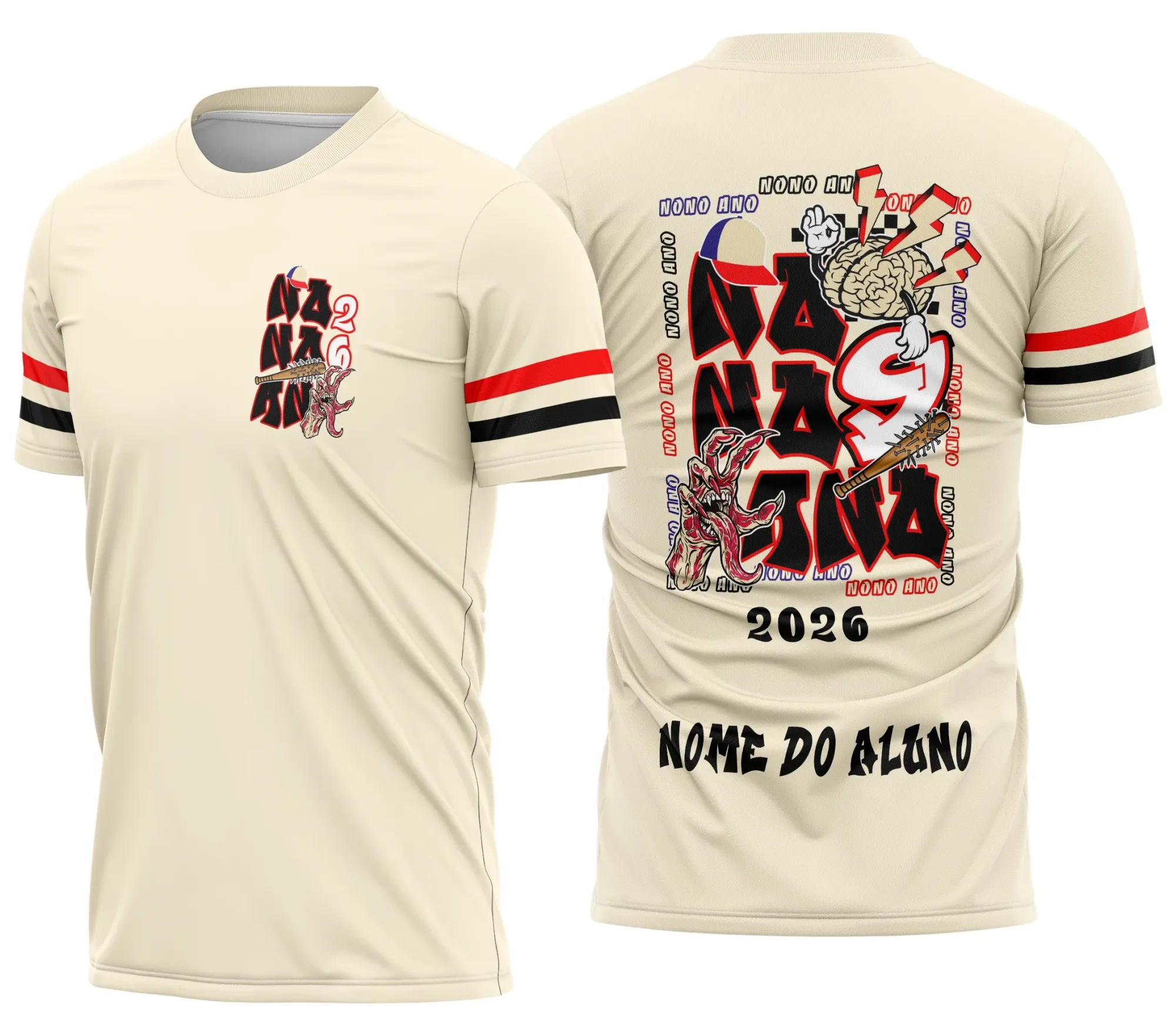 Camiseta unissex preta com logo no peito e estampa grande nas costas mostrando o tema Stranger Things Vecna, design moderno e impactante para fãs da série.