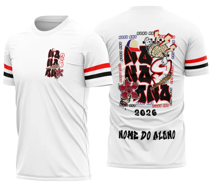 Arte Camisa Nono Ano Stranger Things Demogorgon modelo 3