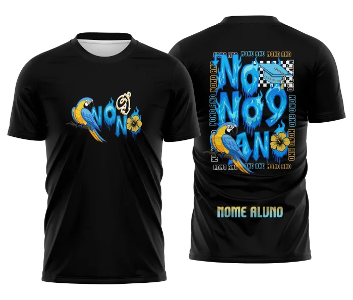 Arte Camisa Nono Ano Arara Azul M03