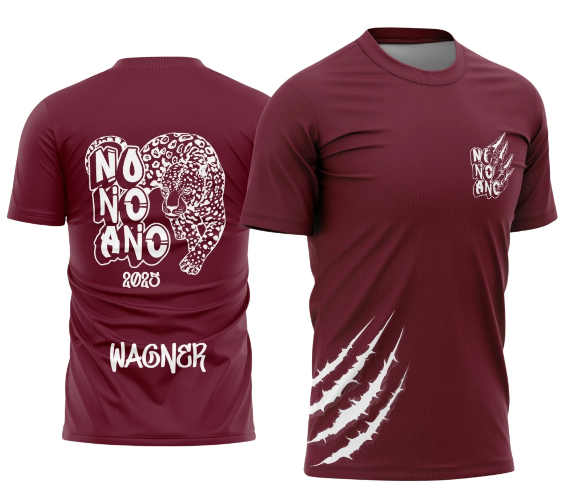 Camiseta unissex preta com logo no peito e estampa grande nas costas sobre o tema Camisa do Nono Ano Onça, ideal para estudantes e fãs do estilo ousado e moderno.