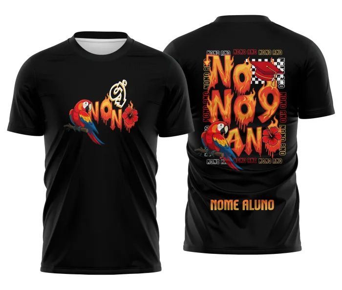 Arte Camisa Nono Ano Arara Vermelha